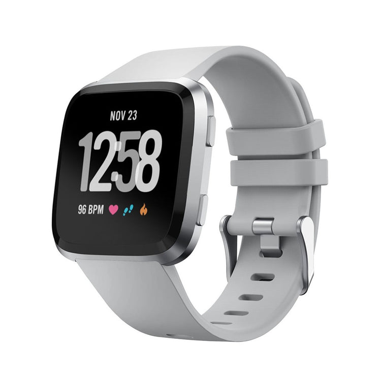 Vildt rart Fitbit Versa Silikone Rem - Sølv#serie_4