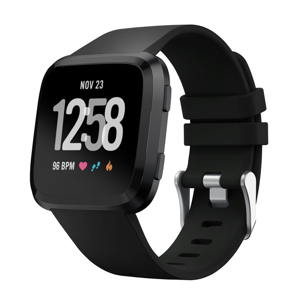Vildt rart Fitbit Versa Silikone Rem - Sort#serie_5