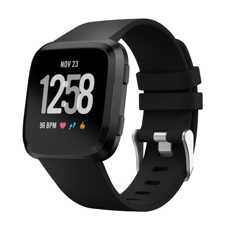 Vildt rart Fitbit Versa Silikone Rem - Sort#serie_5