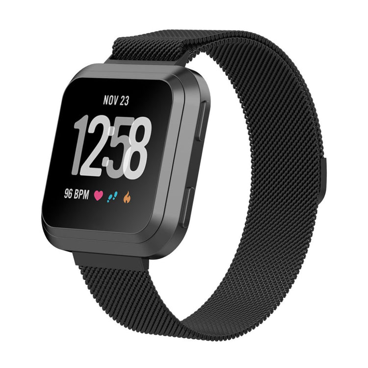 Vildt nydelig Fitbit Versa Metal Rem - Sort#serie_10