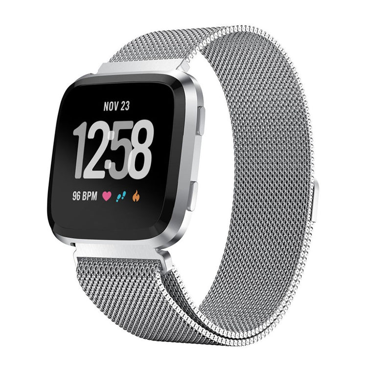 Pænt Fitbit Versa Metal Rem - Sølv#serie_2