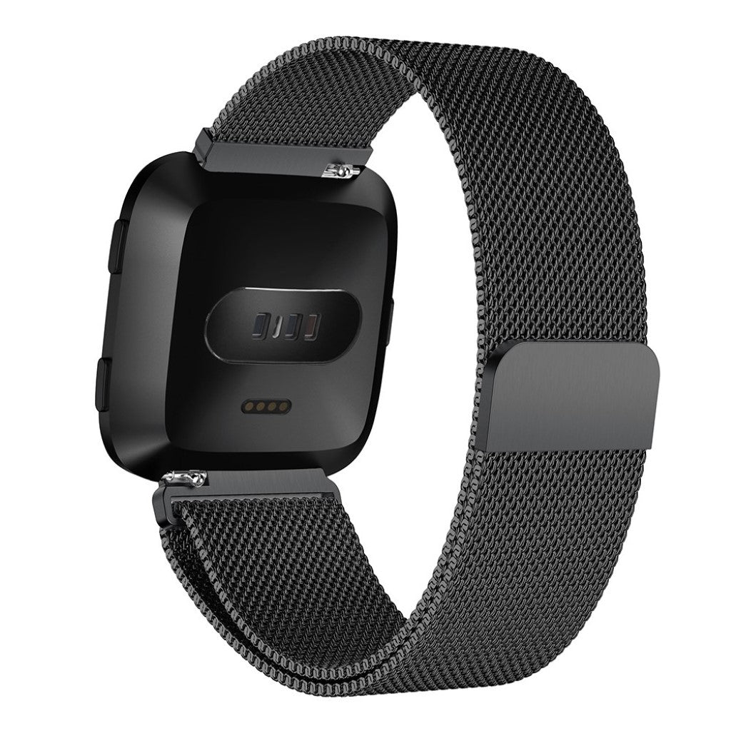 Pænt Fitbit Versa Metal Rem - Sort#serie_3
