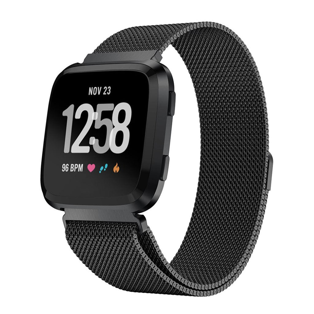 Pænt Fitbit Versa Metal Rem - Sort#serie_3