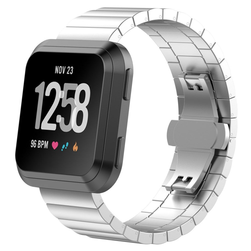 Super elegant Fitbit Versa Metal Rem - Sølv#serie_2