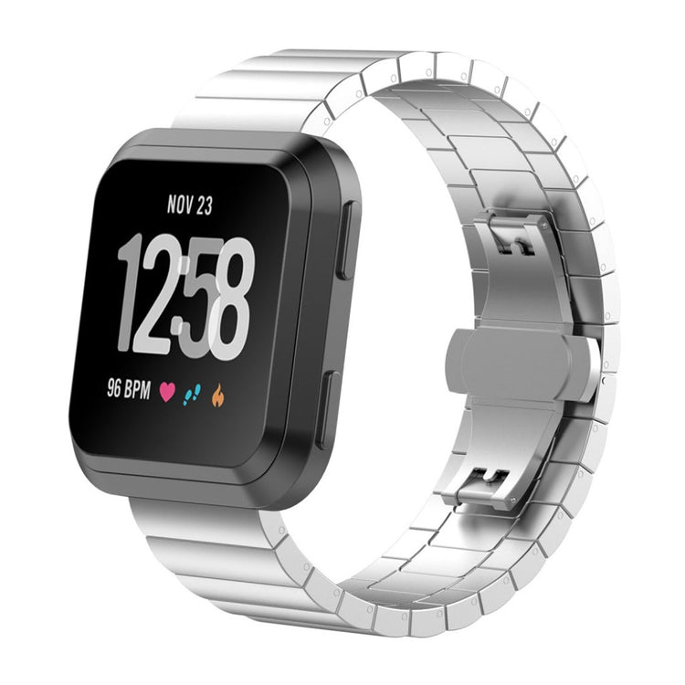 Super elegant Fitbit Versa Metal Rem - Sølv#serie_2