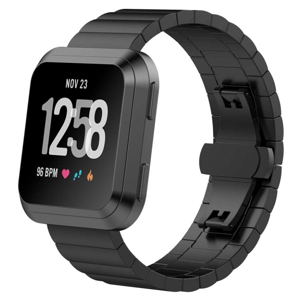 Super elegant Fitbit Versa Metal Rem - Sort#serie_4