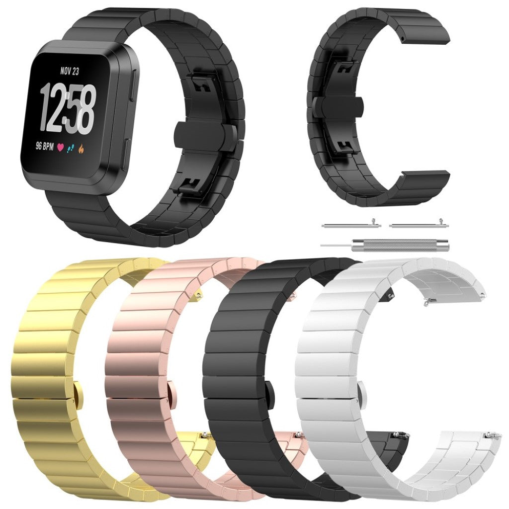 Super elegant Fitbit Versa Metal Rem - Sort#serie_4