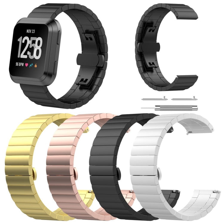 Super elegant Fitbit Versa Metal Rem - Sort#serie_4