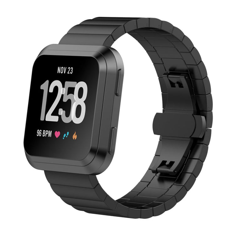 Super elegant Fitbit Versa Metal Rem - Sort#serie_4