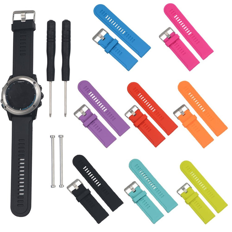 Rigtigt skøn Garmin Fenix 3 Silikone Rem - Pink#serie_2