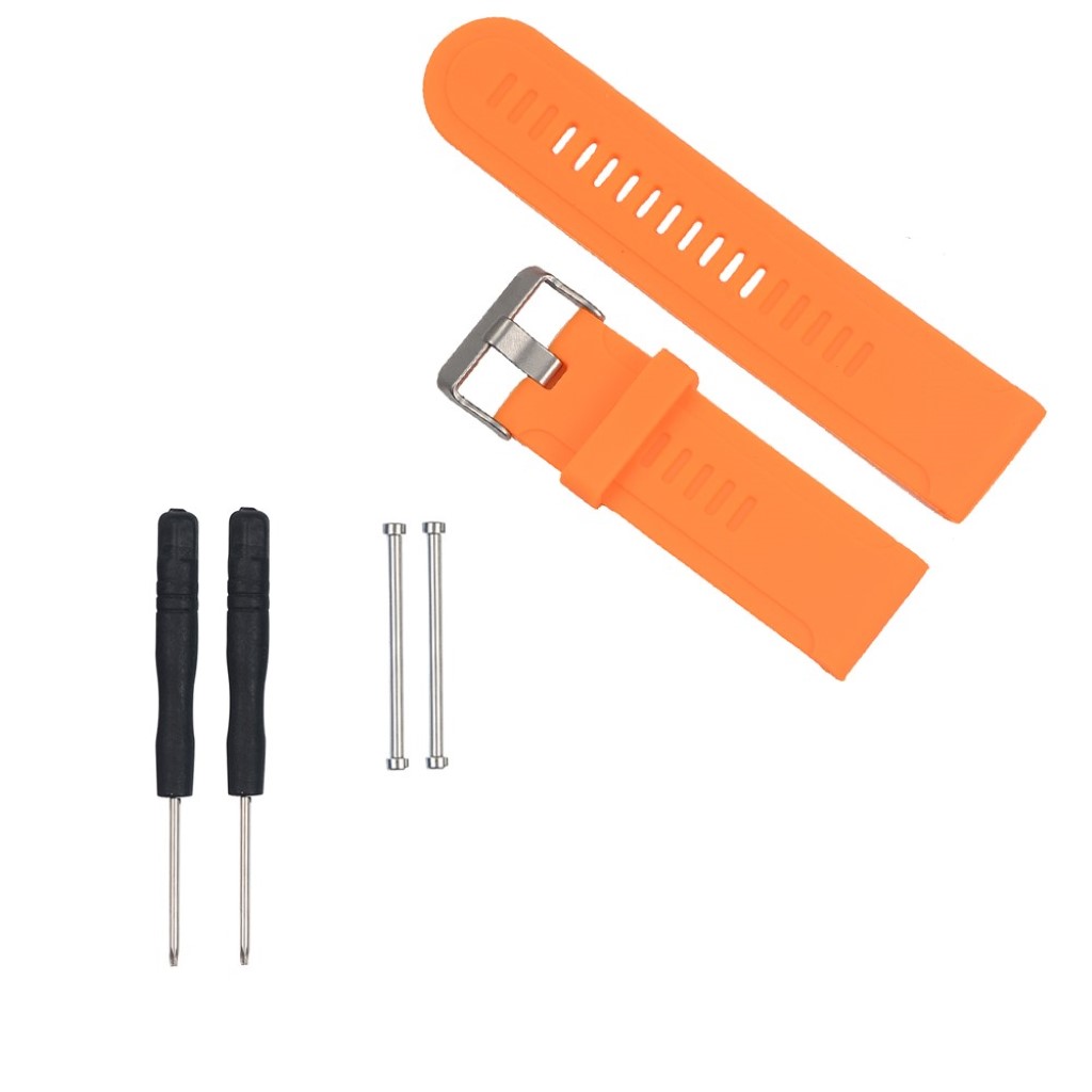 Rigtigt skøn Garmin Fenix 3 Silikone Rem - Orange#serie_7