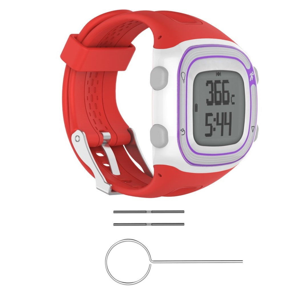 Rigtigt sejt Garmin Forerunner 10 Silikone Rem - Rød#serie_7
