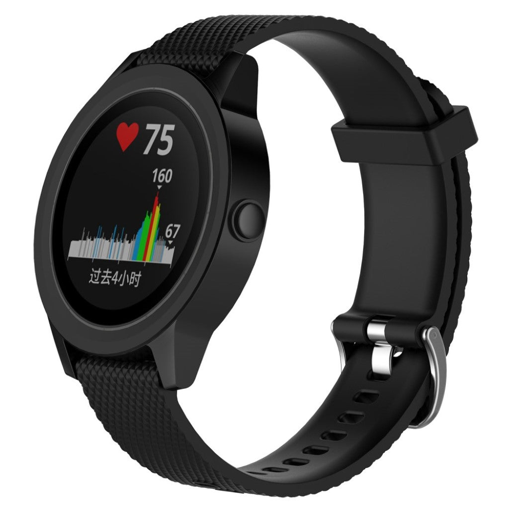 Mega fantastisk Garmin Vivomove HR Silikone Rem - Sort#serie_10