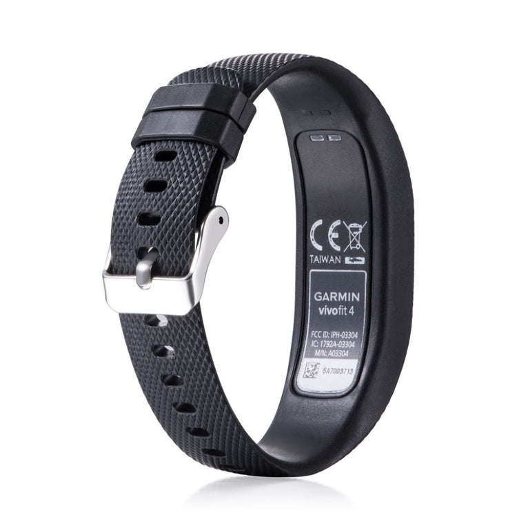 Mega hårdfør Garmin Vivofit 4 Silikone Rem - Sort#serie_10