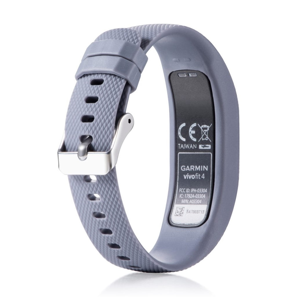 Mega hårdfør Garmin Vivofit 4 Silikone Rem - Sølv#serie_8