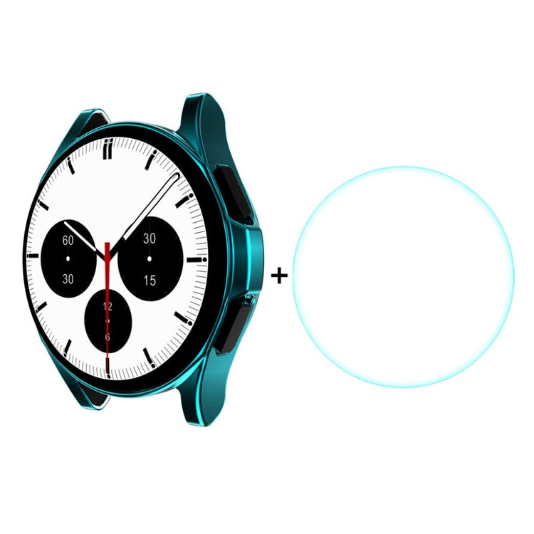 Beskyttende Samsung Galaxy Watch 4 Classic (46mm) Cover med Skærmbeskytter i Silikone og Hærdet Glas - Grøn#serie_4