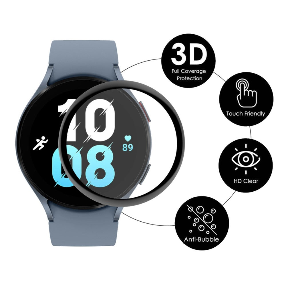 2stk Samsung Galaxy Watch 5 (44mm) Plastik  3D Kurvet Skærmbeskytter - Gennemsigtig#serie_938