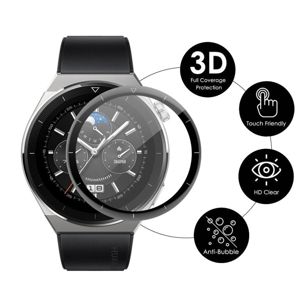 2stk Huawei Watch GT 3 Pro 46mm Plastik Skærmbeskytter - Gennemsigtig#serie_384