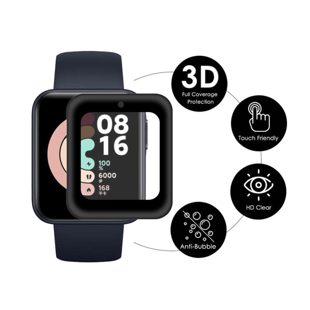 Xiaomi Redmi Watch Plastik Skærmbeskytter - Sort#serie_106