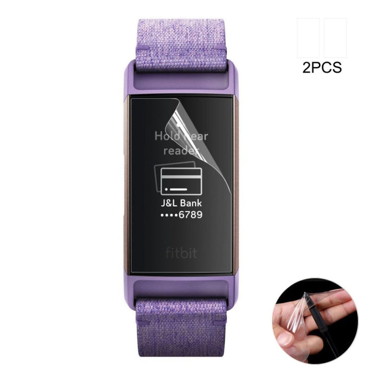 2stk Fitbit Charge 3 Plastik Skærmbeskytter - Lilla#serie_617