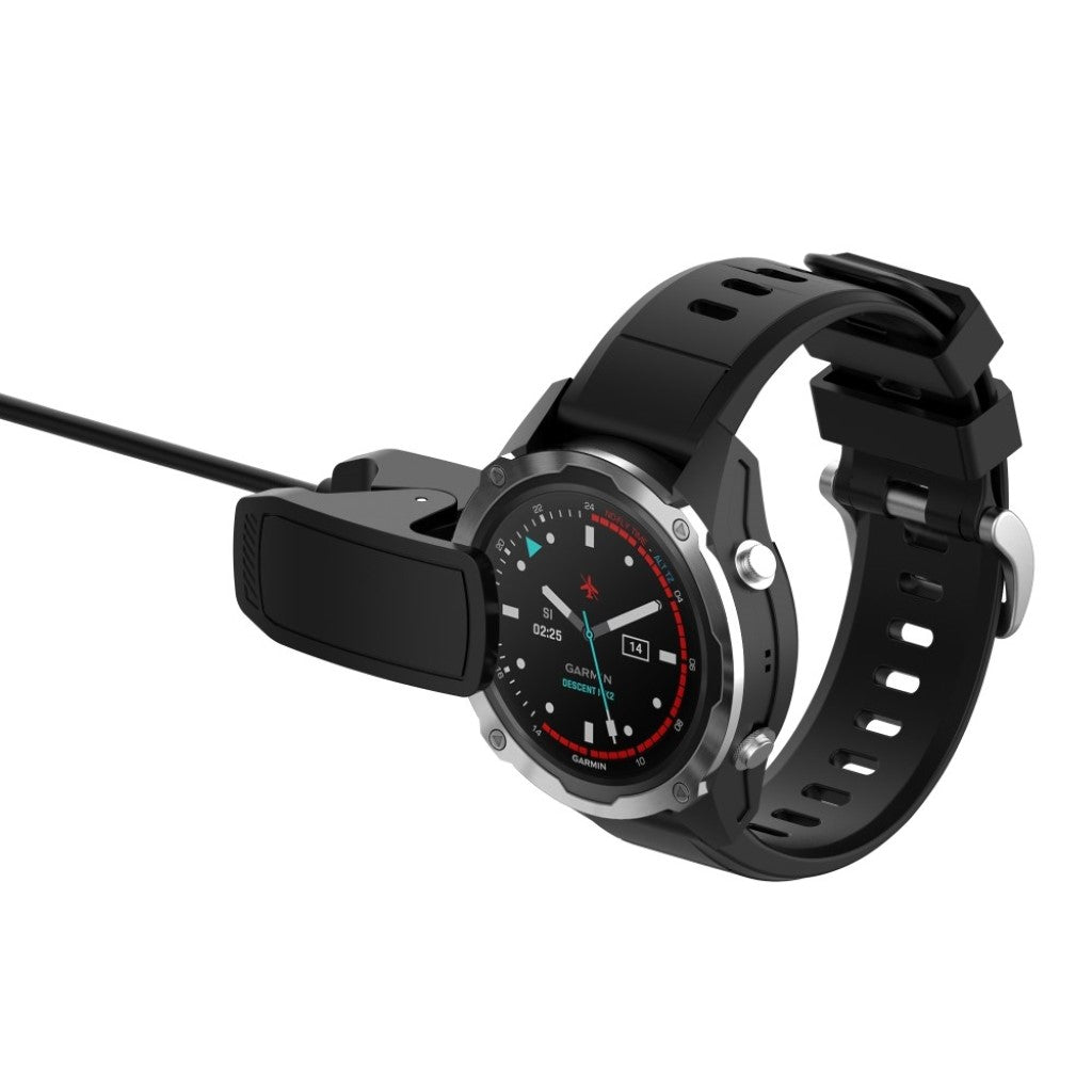 Plastik Garmin Descent Mk2i / Garmin Descent Mk2 USB Opladningskabel - Sort#serie_126