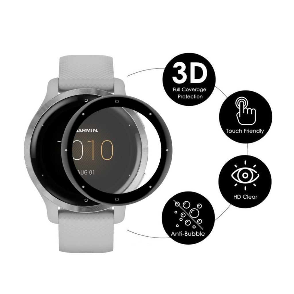 2stk Garmin Venu 2S / Garmin Vivoactive 4S Plastik Skærmbeskytter - Gennemsigtig#serie_134