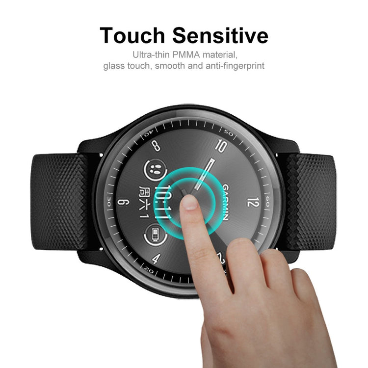 2stk Garmin Vivomove Sport Plastik  HD  3D Kurvet Skærmbeskytter - Gennemsigtig#serie_197