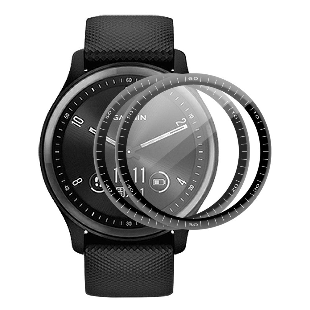 2stk Garmin Vivomove Sport Plastik  HD  3D Kurvet Skærmbeskytter - Gennemsigtig#serie_197
