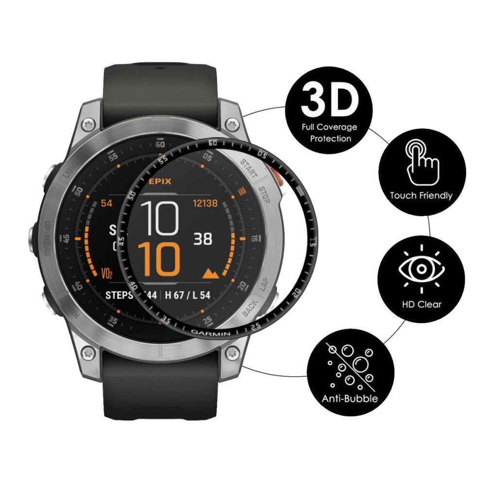 2stk Garmin Epix Plastik  3D Kurvet Skærmbeskytter - Gennemsigtig#serie_164