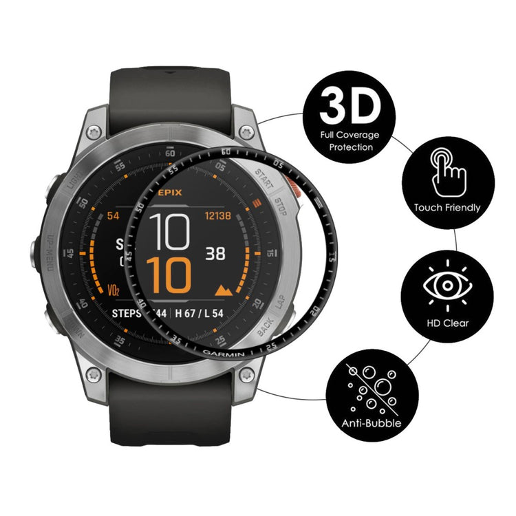 2stk Garmin Epix Plastik  3D Kurvet Skærmbeskytter - Gennemsigtig#serie_164