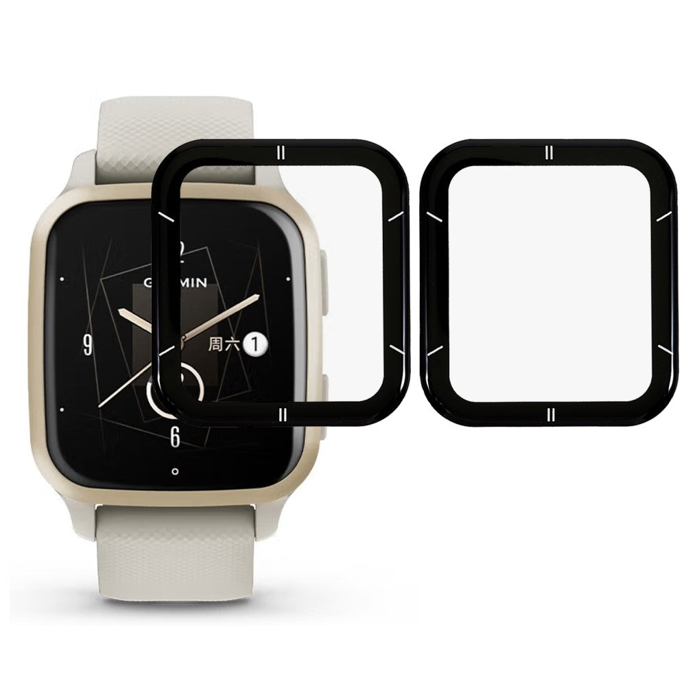 2stk Garmin Venu Sq 2 Plastik  HD Skærmbeskytter - Hvid#serie_266