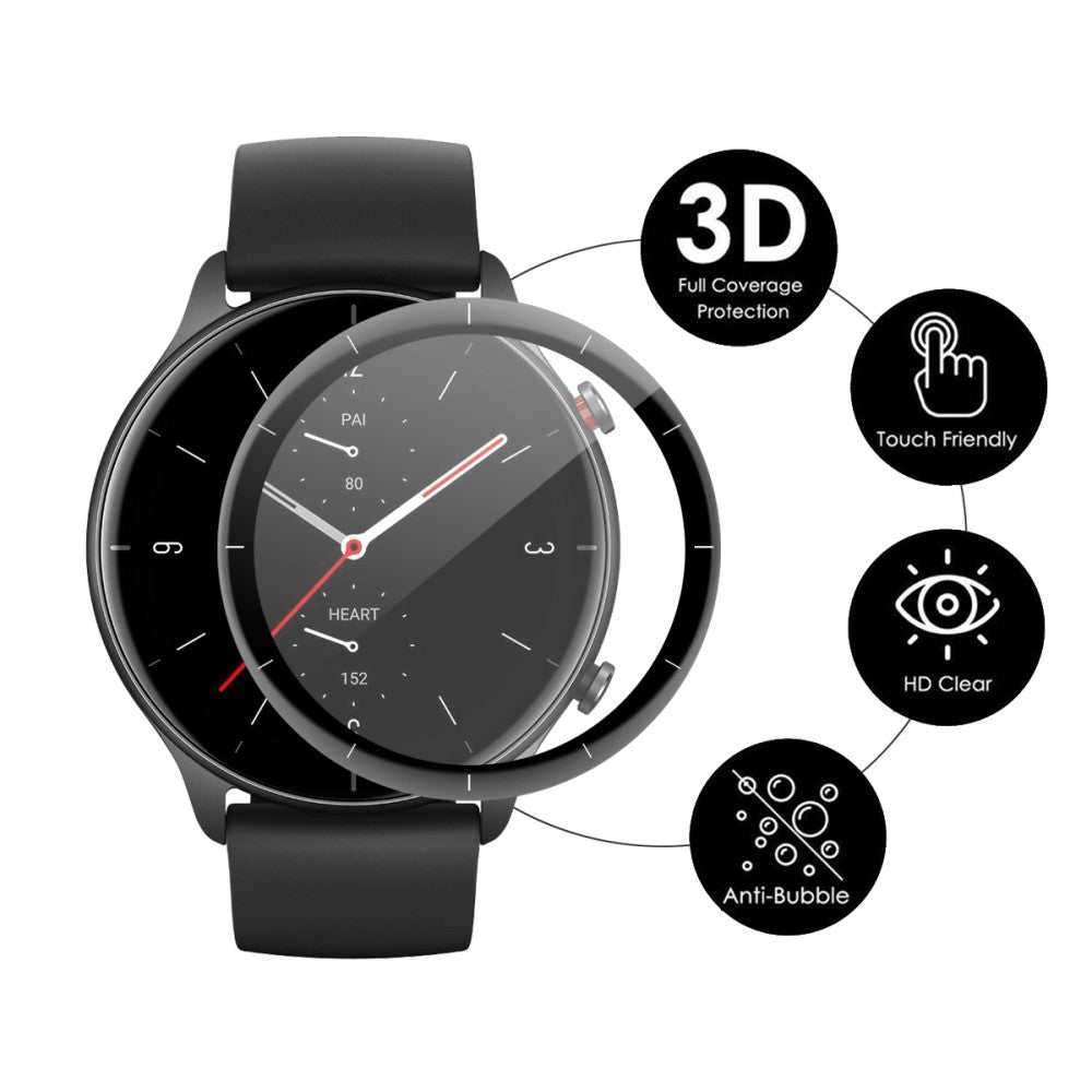 2stk Amazfit GTR 3 Plastik  3D Kurvet Skærmbeskytter - Gennemsigtig#serie_3