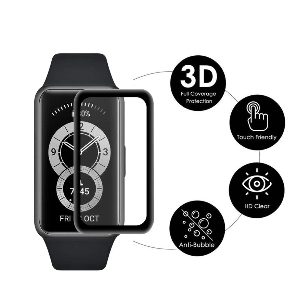 2stk Honor Band 6 Plastik  3D Kurvet Skærmbeskytter - Gennemsigtig#serie_3