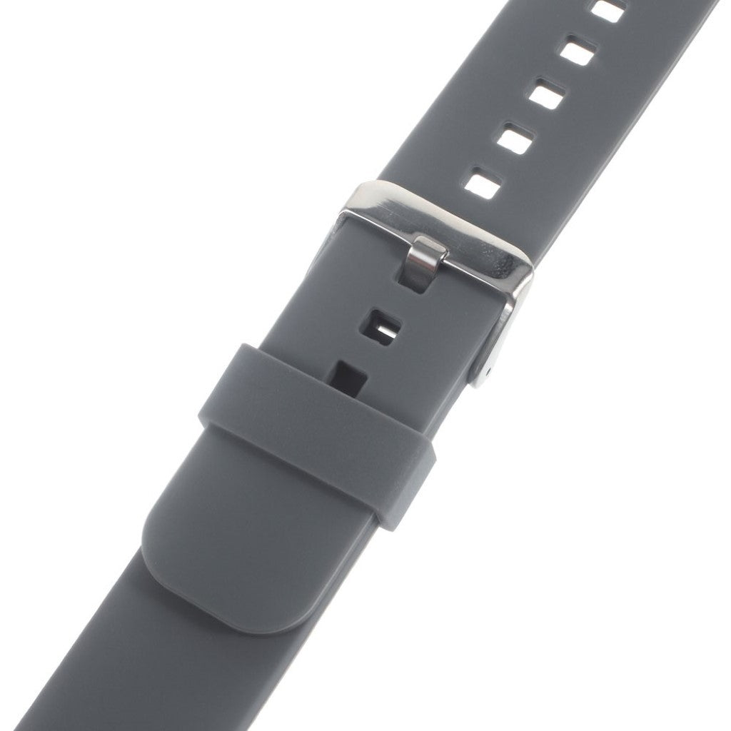 Mega fed 22mm Silikone Rem - Sølv#serie_1