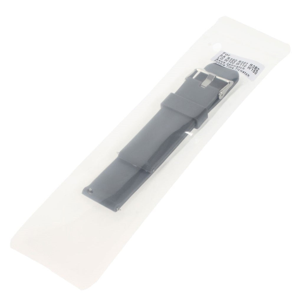 Mega fed 22mm Silikone Rem - Sølv#serie_1