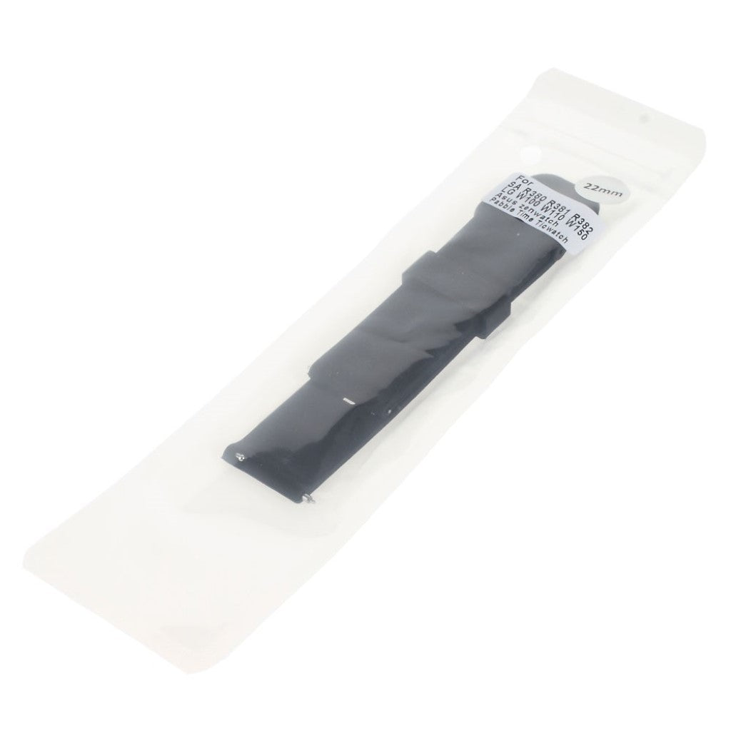 Mega fed 22mm Silikone Rem - Sort#serie_2