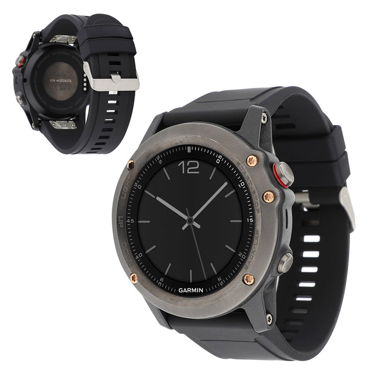 Garmin Fenix 5 / 5 Plus / Forerunner 935 22mm silicone watch band - Black#serie_1