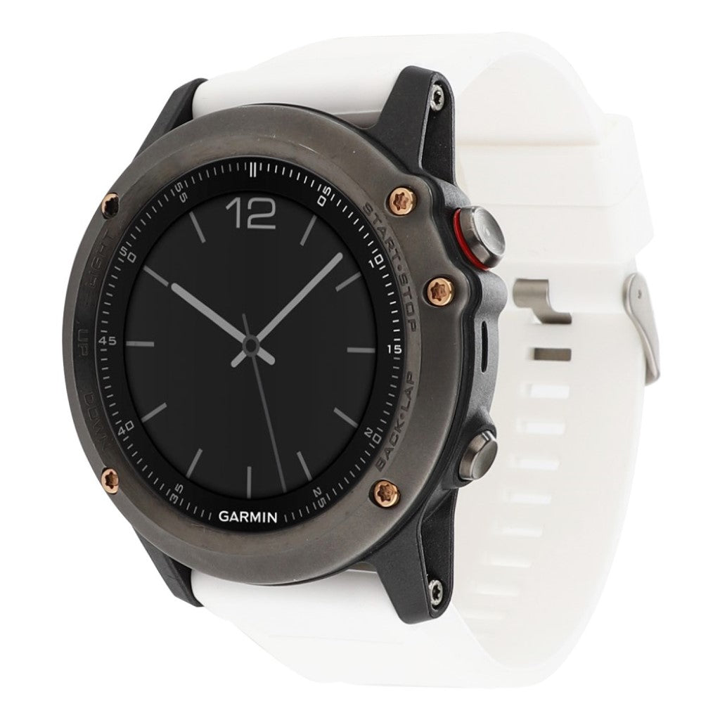 Helt vildt skøn Garmin Fenix 5 Silikone Rem - Hvid#serie_2