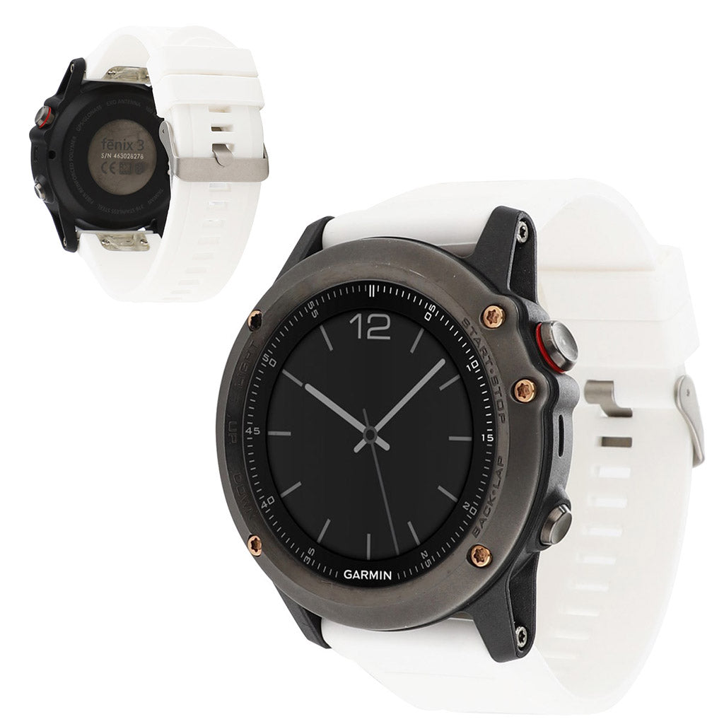 Garmin Fenix 5 / 5 Plus / Forerunner 935 22mm silicone watch band - White#serie_2