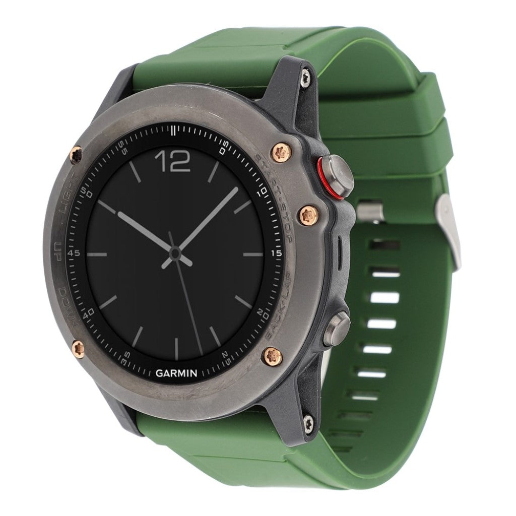 Helt vildt skøn Garmin Fenix 5 Silikone Rem - Grøn#serie_4