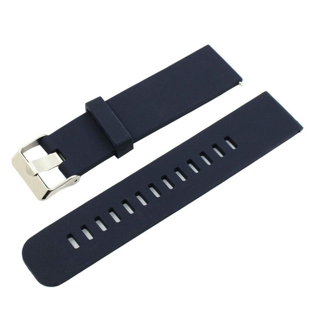 Universal 22mm solid color silicone watch band - Dark Blue#serie_6