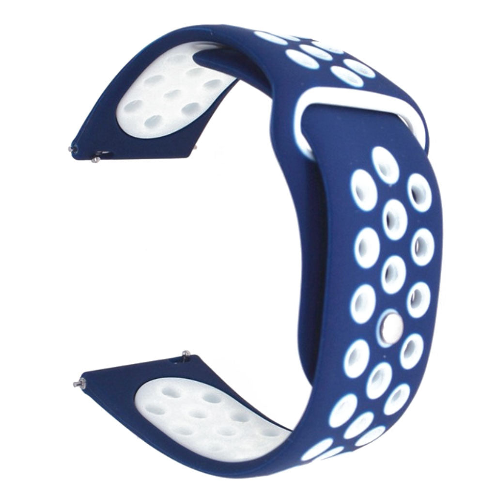 20mm Universal two-tone silicone watch band - Dark Blue / White#serie_10