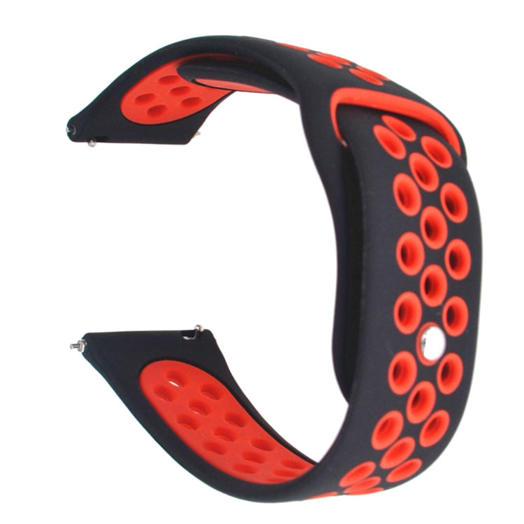 20mm Universal two-tone silicone watch band - Black / Red#serie_12