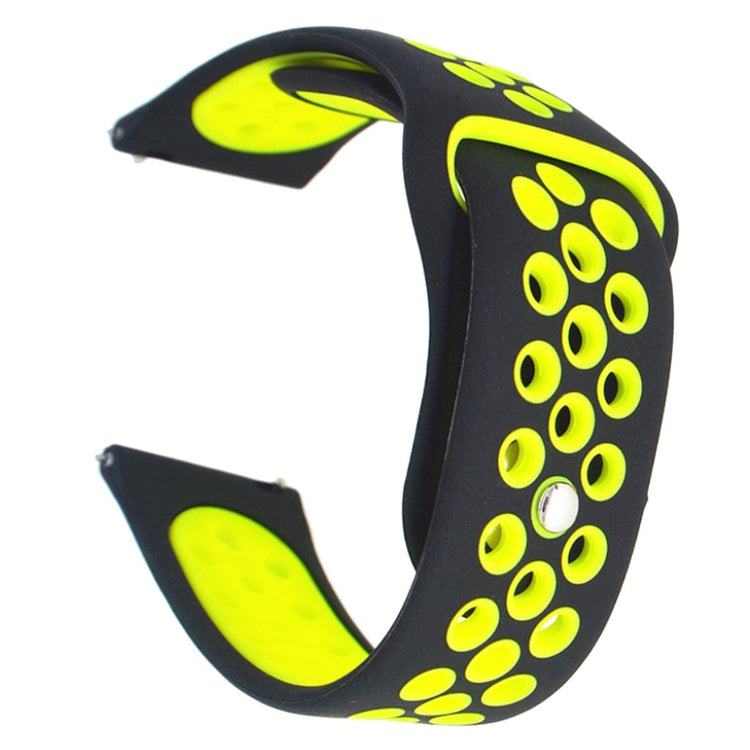20mm Universal two-tone silicone watch band - Black / Yellow#serie_6