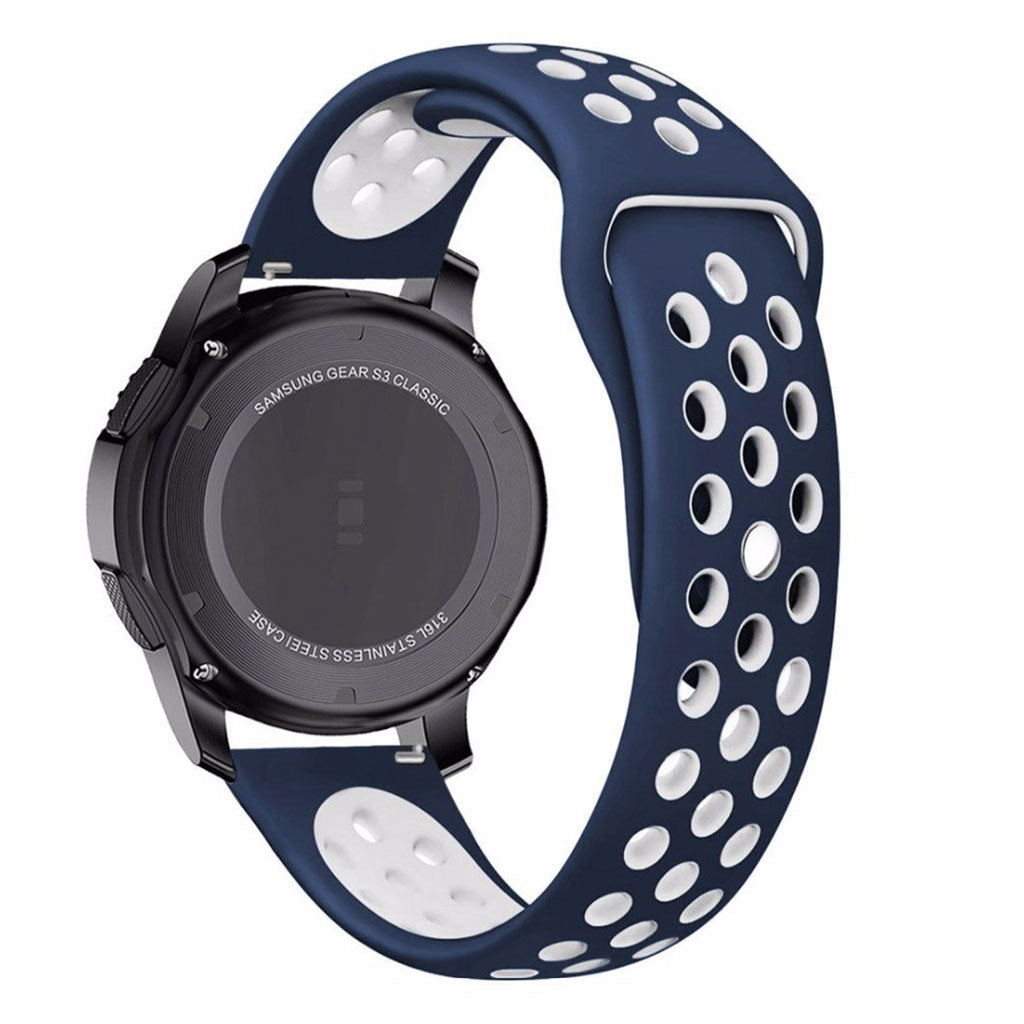 Universal two-tone silicone watch band - Blue / White#serie_4
