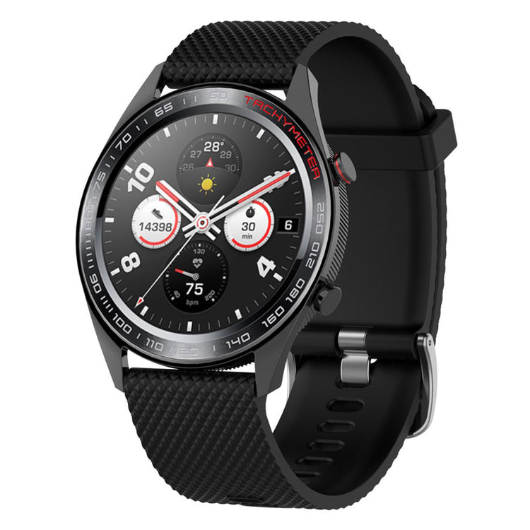 Huawei Watch GT / Samsung Galaxy Watch 46mm rhombus texture silicone watch band - Black#serie_1