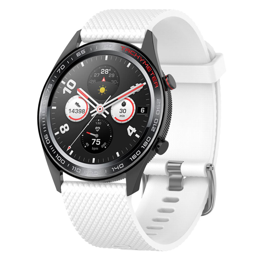 Huawei Watch GT / Samsung Galaxy Watch 46mm rhombus texture silicone watch band - White#serie_2
