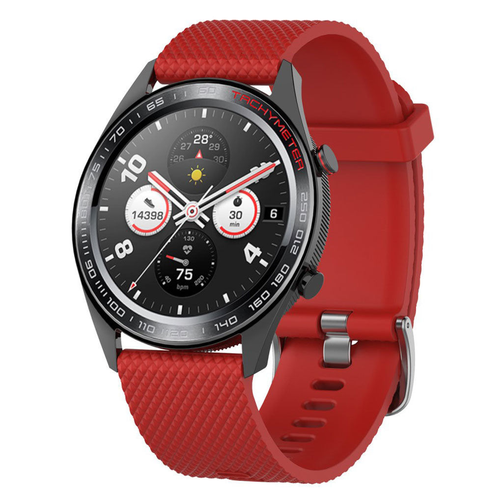 Huawei Watch GT / Samsung Galaxy Watch 46mm rhombus texture silicone watch band - Red#serie_4