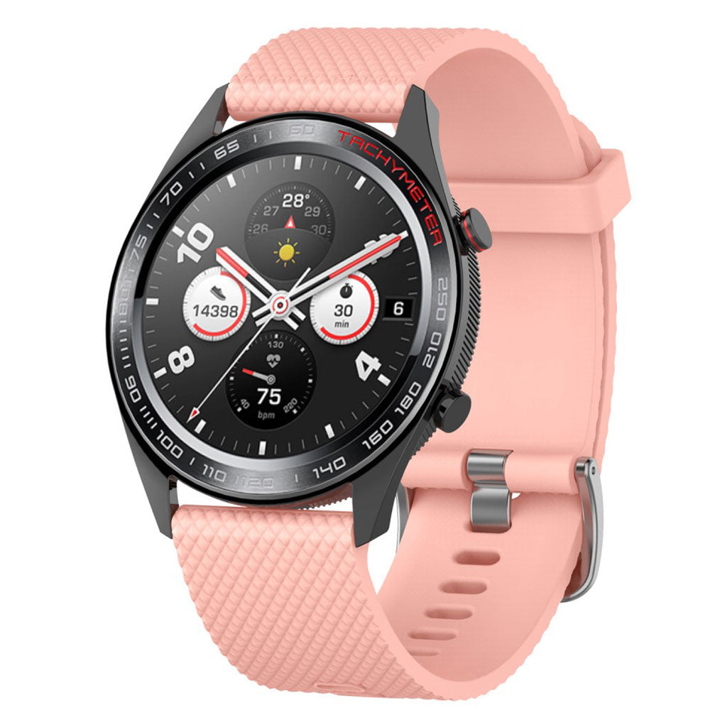 Huawei Watch GT / Samsung Galaxy Watch 46mm rhombus texture silicone watch band - Pink#serie_5