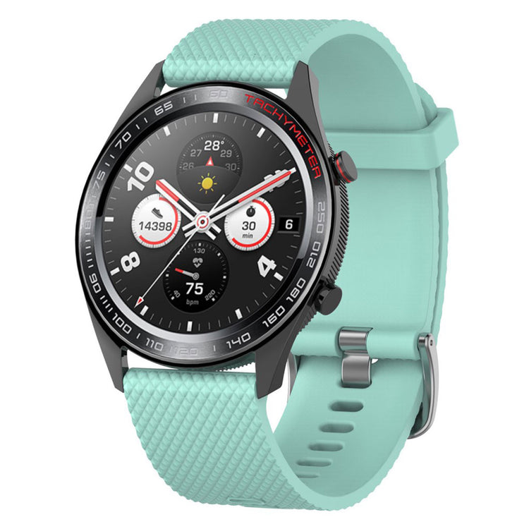 Huawei Watch GT / Samsung Galaxy Watch 46mm rhombus texture silicone watch band - Cyan#serie_6